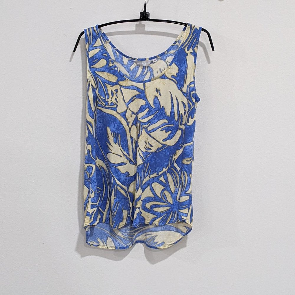 Jams World Blue Floral Tank Top Size Medium